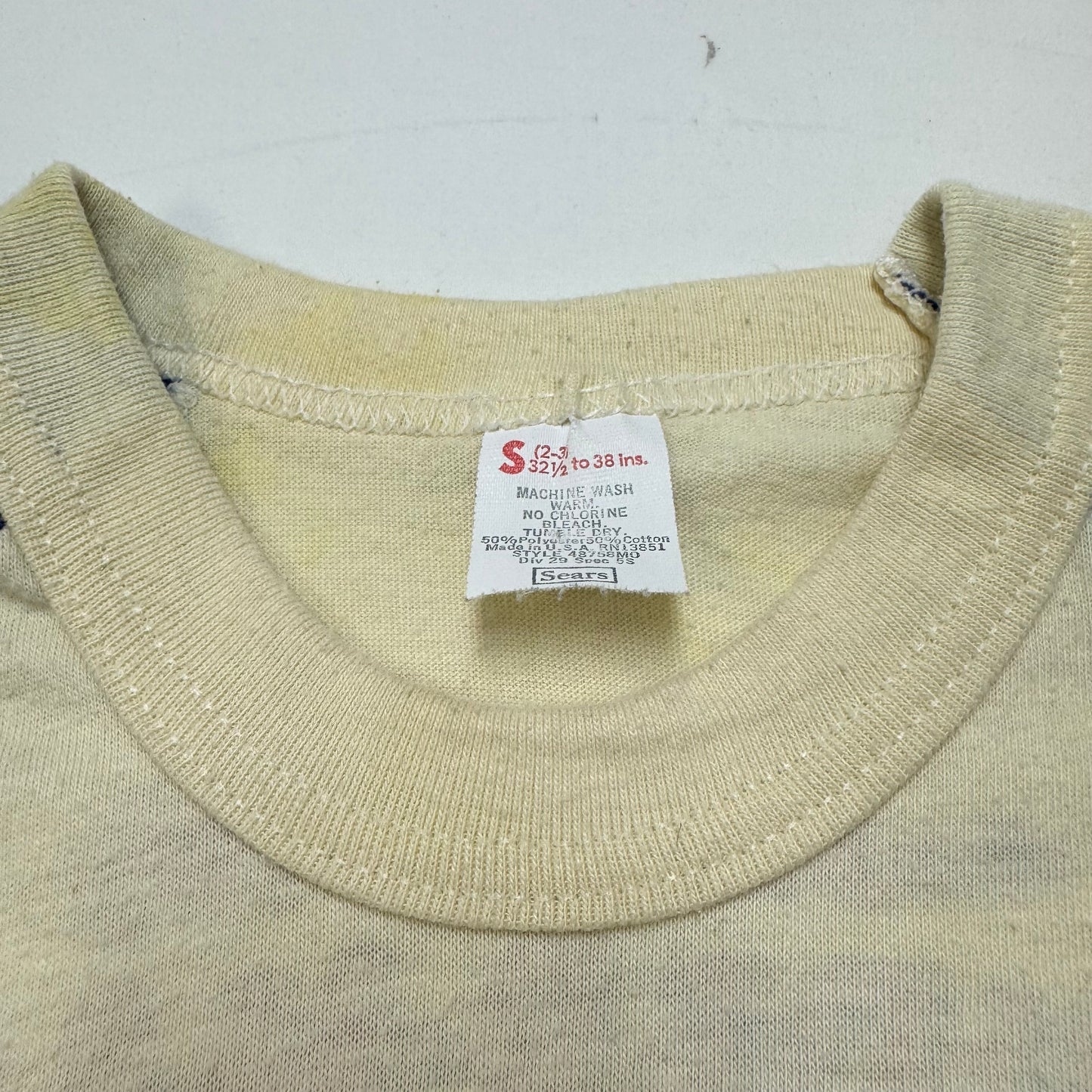 1977 Kids Baby Vintage Marvel The Amazing Spiderman Double Sided Raglan Light Yellow 3/4 Sleeve Single Stitch T-Shirt 2T 3T Made in USA