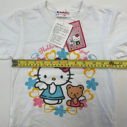 90s 1999 Kids Toddler Vintage Deadstock NWT Sanrio Hello Kitty Graphic Tshirt Biker Shorts 2 Piece Set / Size 100, 3y 4y