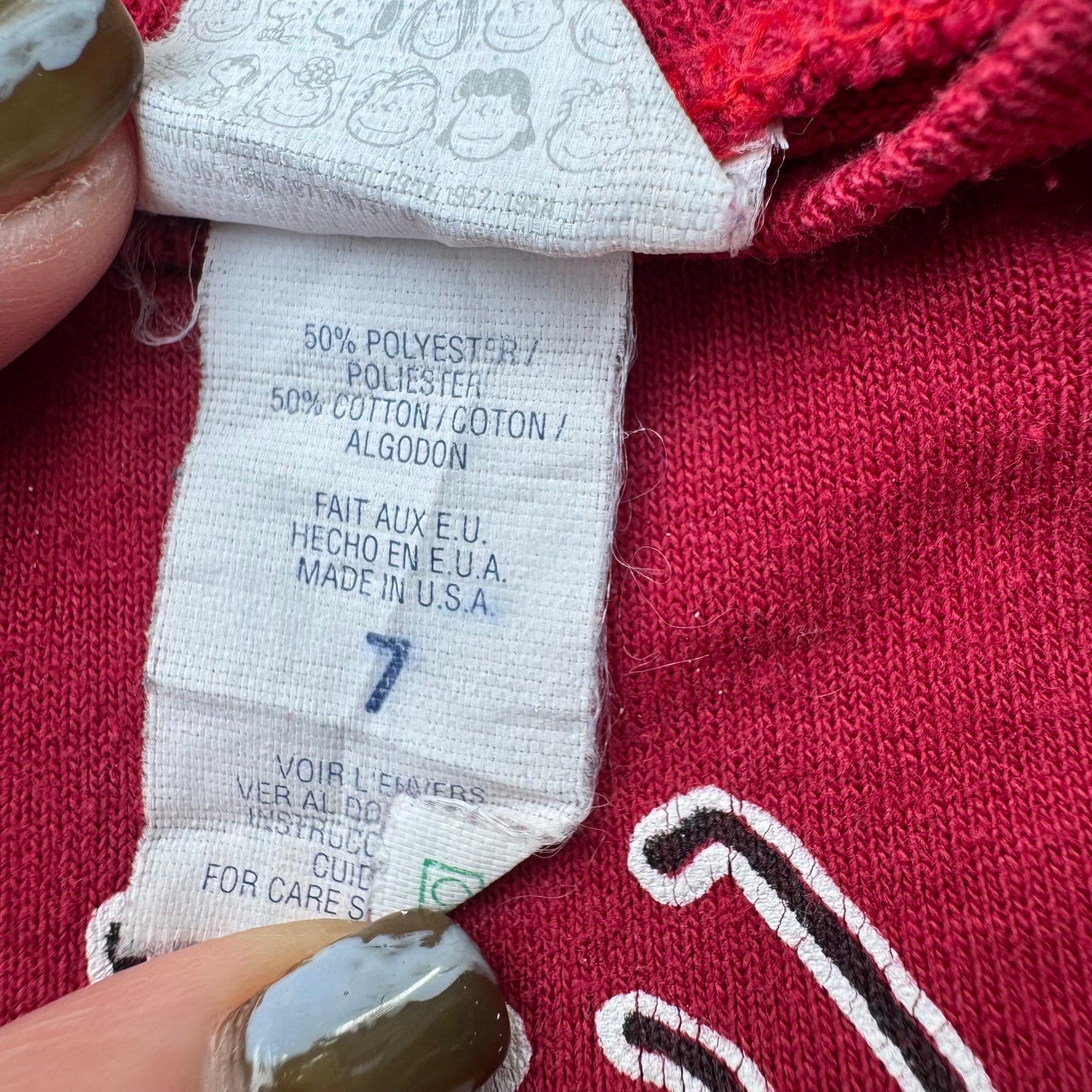 80s 90s Kids Vintage Peanuts Charlie Brown & Linus Woodstock Mauve/Burgundy Short Single Stitch T-Shirt 7Y Made in USA