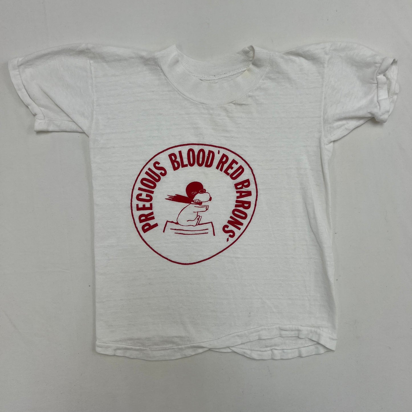 Kids 70s Snoopy Precious Blood Red Barons T-shirt 5-7Y