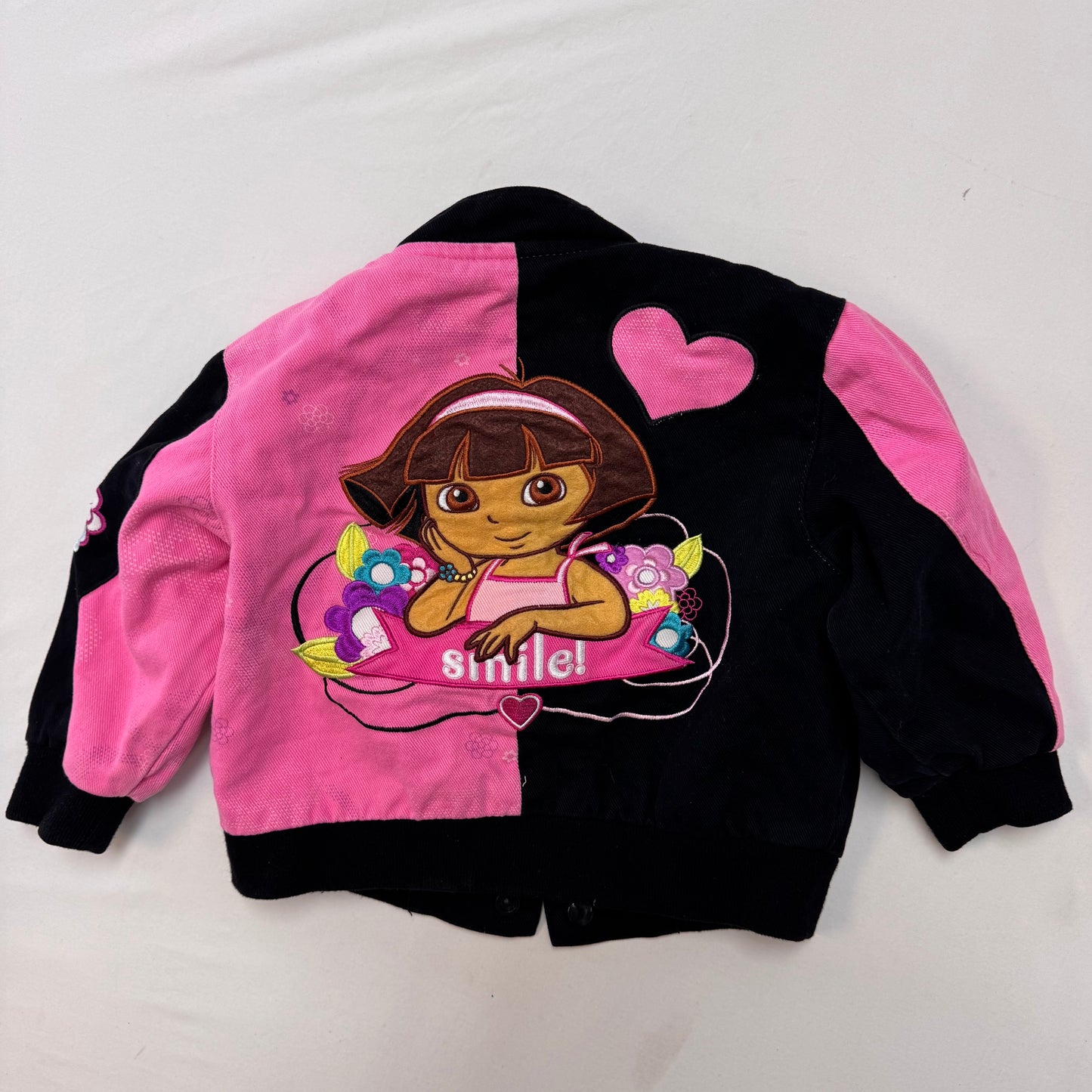 Kids Toddler Dora Racing Pink Snap Jacket 3T