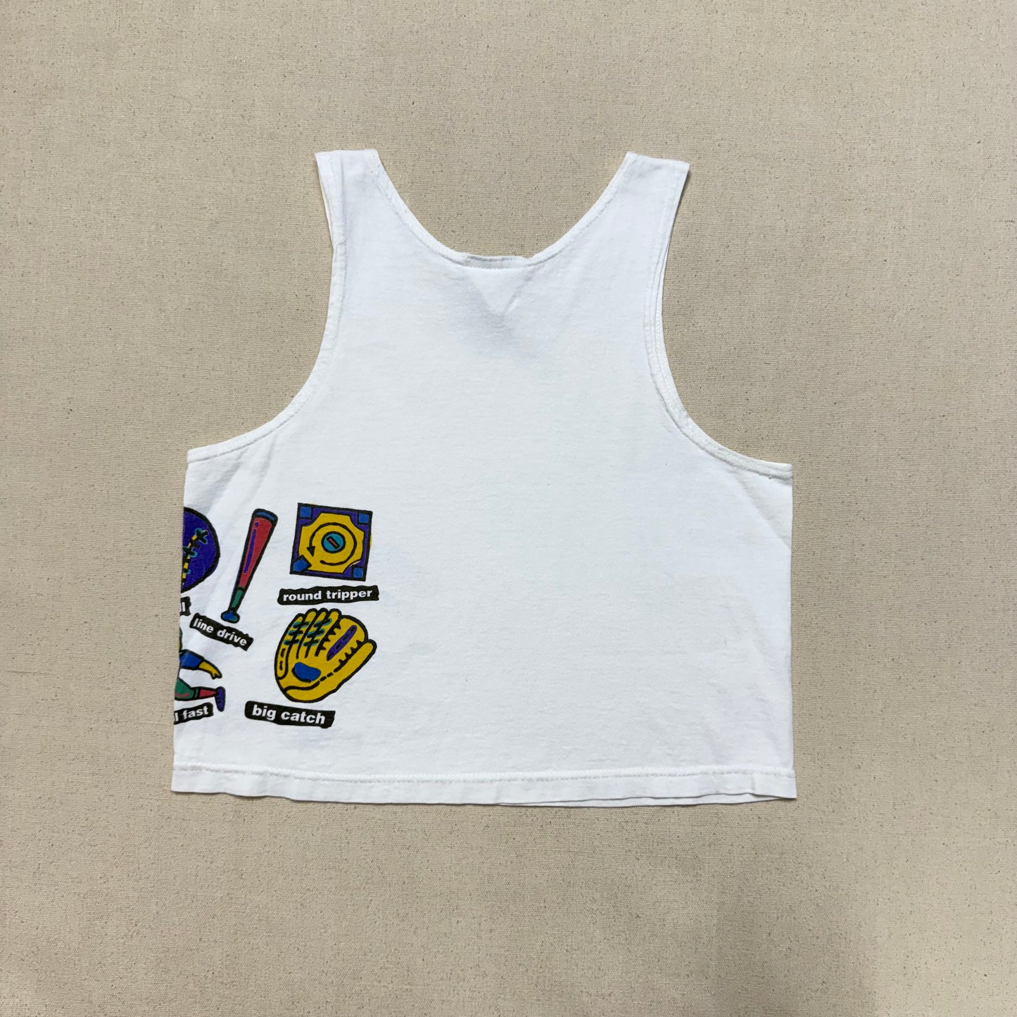 90s 2000' Kids Toddler Vintage Nike Baseball Great Graphic White Tank Top / 5y 6y 7y / Made in USA