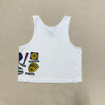 90s 2000' Kids Toddler Vintage Nike Baseball Great Graphic White Tank Top / 5y 6y 7y / Made in USA