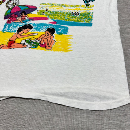 60s Kids Vintage Atlantic City NJ Souvenir Short Sleeve White 100% Cotton T-Shirt M 6Y 7Y 8Y