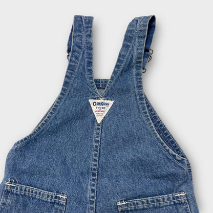 90s Kids Toddler Vintage Oshkosh B’Gosh Vestbak Denim Shortall Made in USA 3T