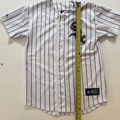 90s Kids Vintage MLB Majestic Jersey Chicago White Sox White/Black 23 Dye Button Up 11Y 12Y 13Y 14Y