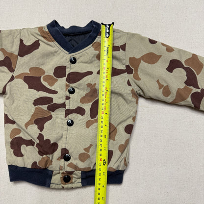 80s 90s Kids Infant Toddler Vintage Hunting Camo Snap Jacket / 18m 24m 2T