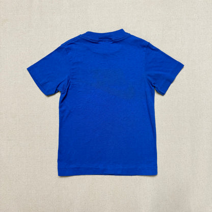 80s Kids Toddler Vintage Nike Blue Tag Yellow Big Logo Print Single Stitch Blue Tshirt / 2T 3T 4T / Made in USA