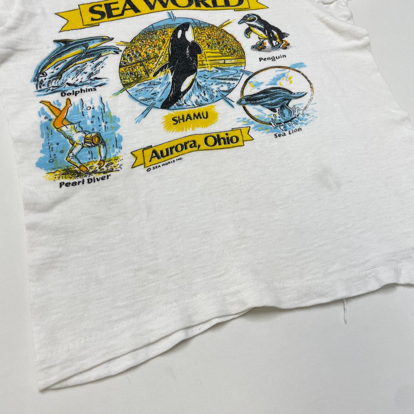 70s Kids Toddler Vintage Sea World Aurora Ohio Sea Animals Water Show Souvenir Tshirt / 2y 3y 4y