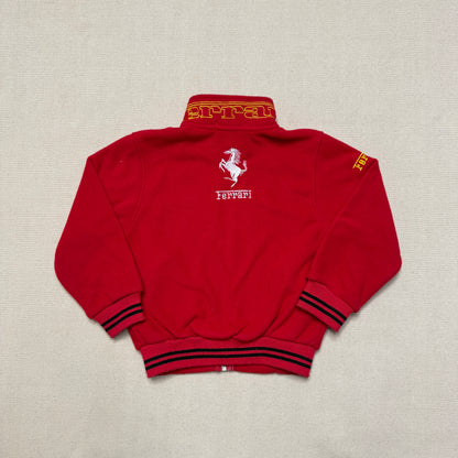 90s 2000' Kids Toddler Vintage Ferrari Shell Red Full Zip Up Racing Fleece Jacket / 3T 4T 5T