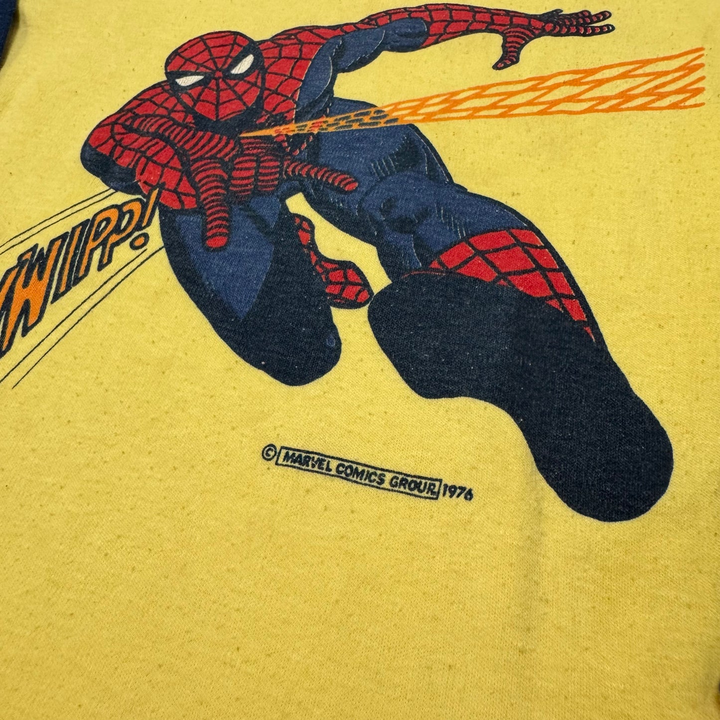 70s Kids Vintage The Amazing Spider-Man 3 Colour Long Sleeve  Yellow Red Navy Shirt 10Y 11Y 12Y