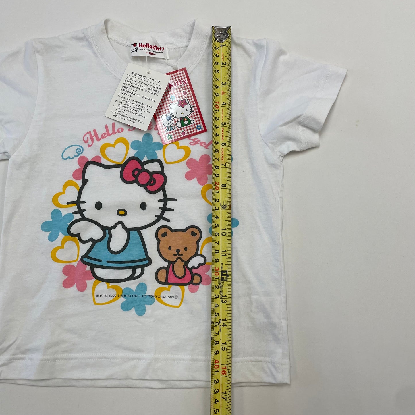 90s 1999 Kids Toddler Vintage Deadstock NWT Sanrio Hello Kitty Graphic Tshirt Biker Shorts 2 Piece Set / Size 100, 3y 4y