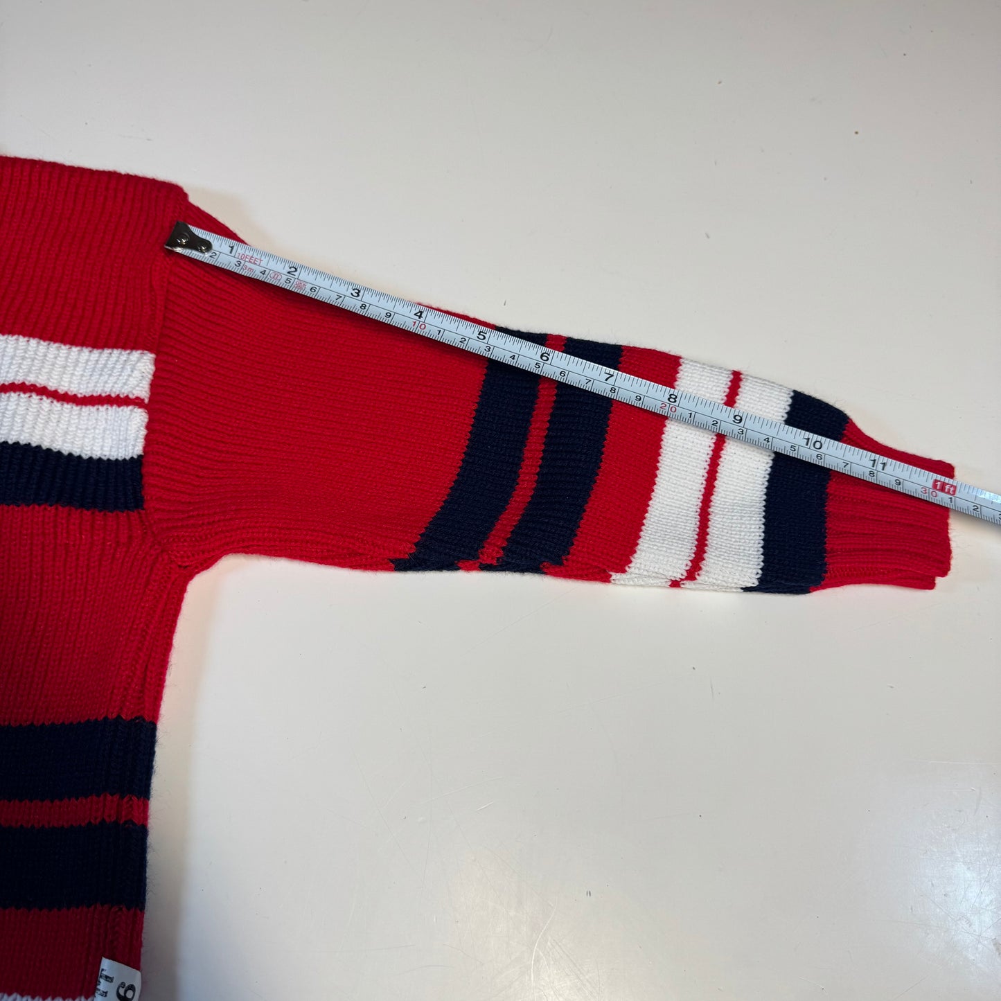 Vintage Kids Levi’s Striped Red White Navy Knit Pullover Sweater 4Y 5Y 6Y