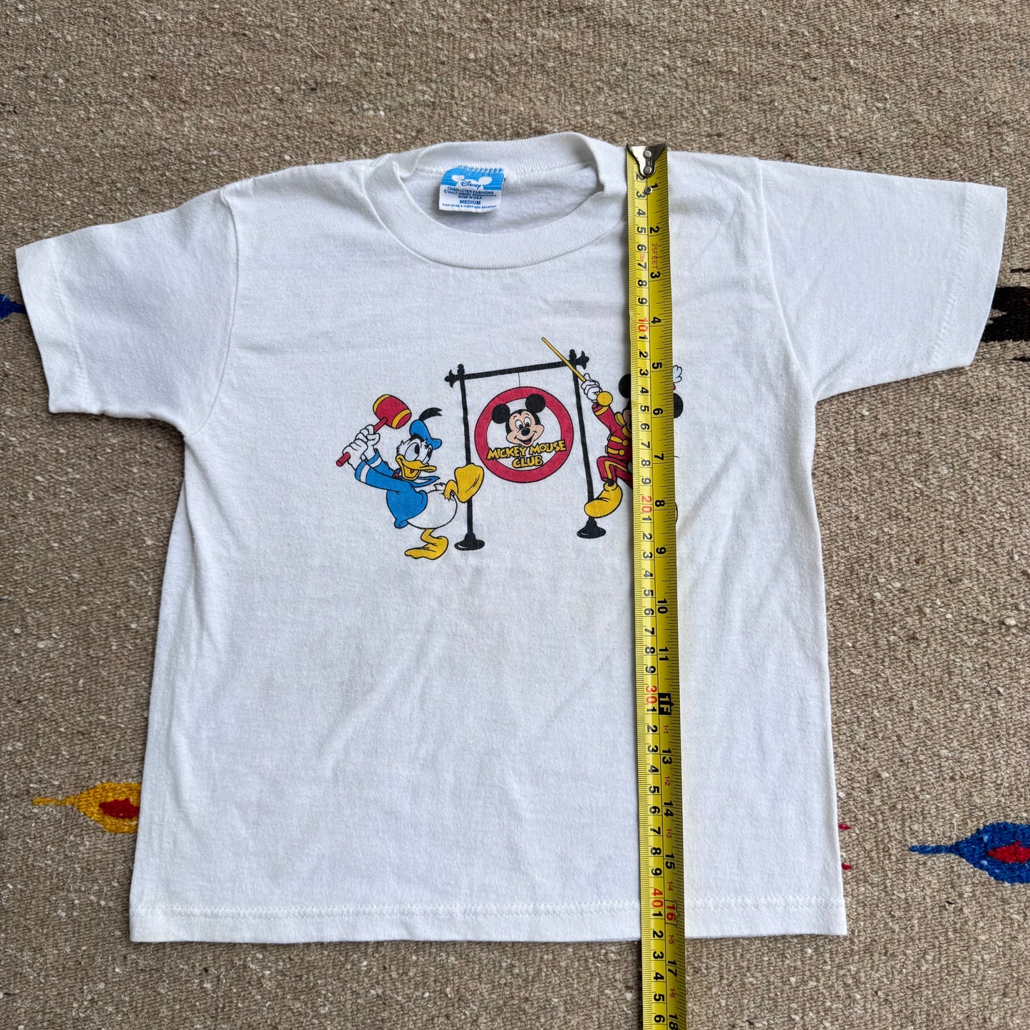80s 90s Kids Toddler Vintage Mickey Mouse Club Single Stitch White Short Sleeve T-Shirt M 2Y 3Y 4Y Made in USA