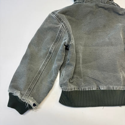 2006 Kids Toddler Vintage Active Dark Green Hooded Carhartt Jacket XS 4Y 5Y