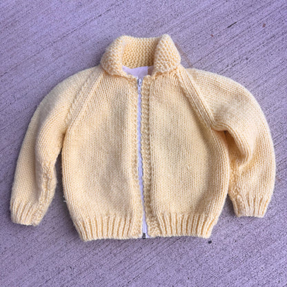 Toddler Kids Vintage Koala Hand Knit Zip Thick Cardigan Sweater Lined 3Y 4Y 5Y