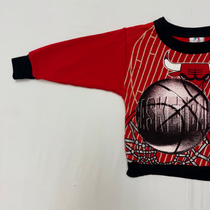 90s Kids Vintage Toddler NBA Red Chicago Bulls Long Sleeve Sweatshirt 3T Made in USA
