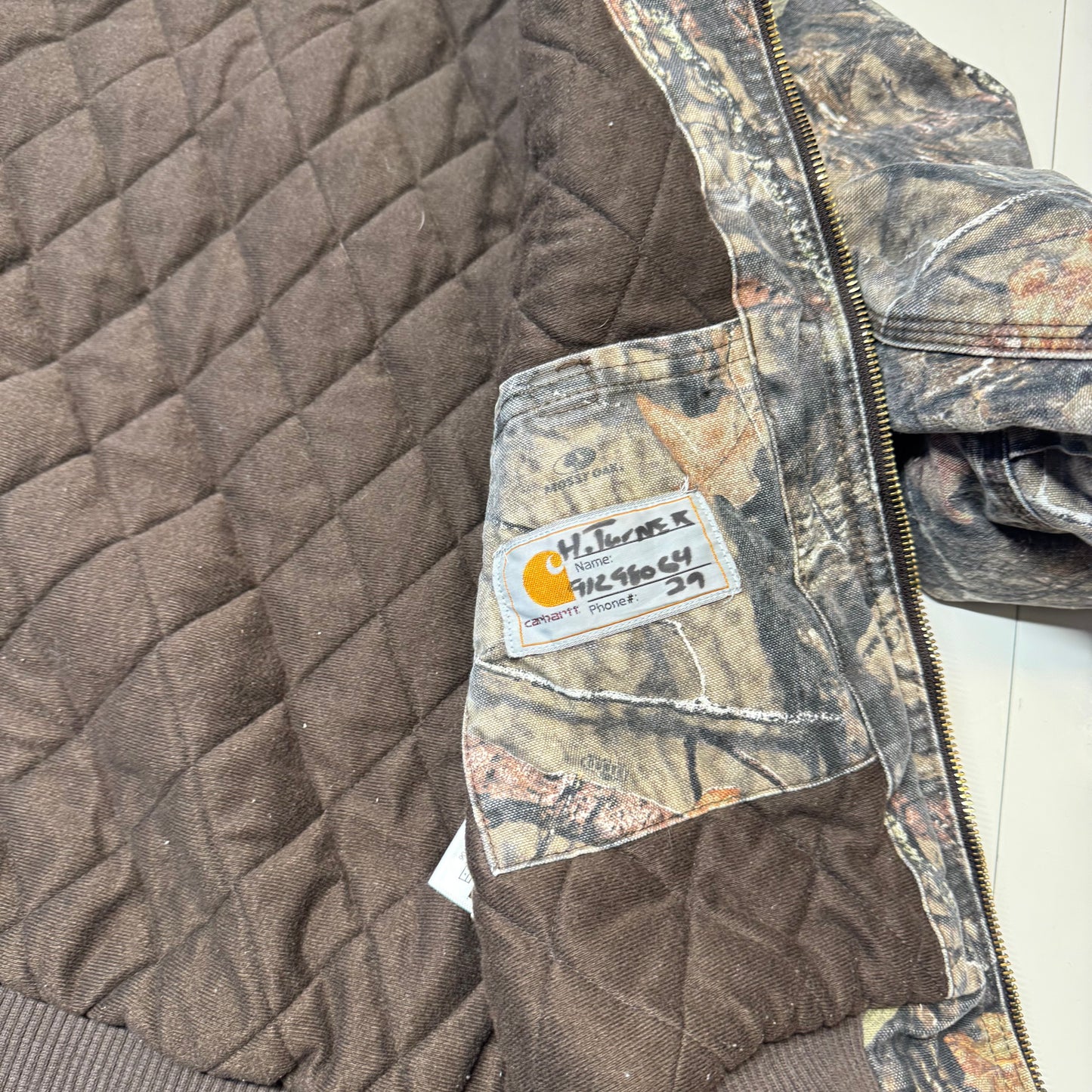 2000s Kids Youth Vintage Carhartt Camo Mossy Oak Hooded Active Lined Heavy Jacket M / 10Y 11Y 12Y