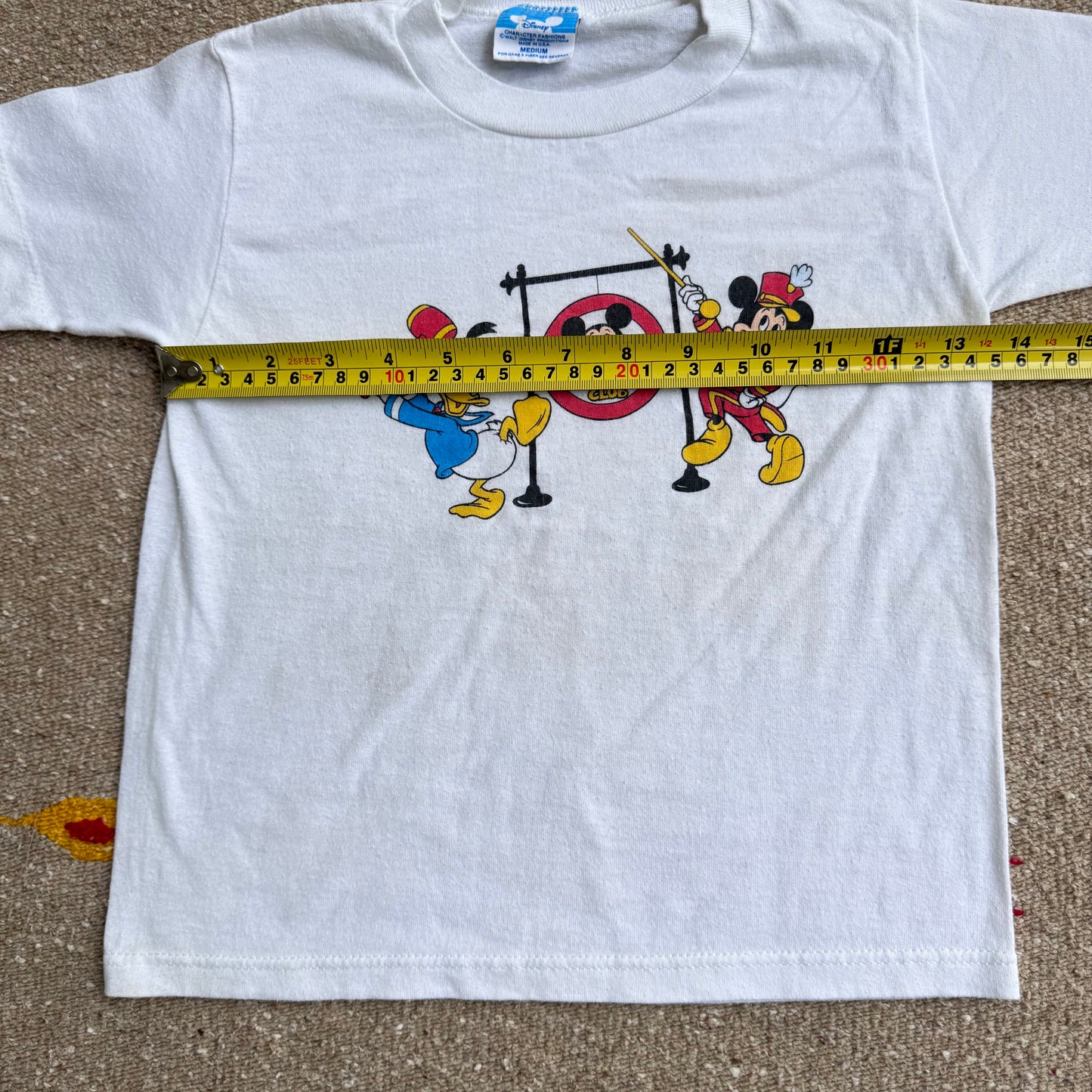 80s 90s Kids Toddler Vintage Mickey Mouse Club Single Stitch White Short Sleeve T-Shirt M 2Y 3Y 4Y Made in USA