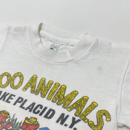 60s Kids Baby Toddler Vintage 1000 Animals Lake Placid New York Bear Family Souvenir Tshirt / 12m 18m 24m 1y 2T