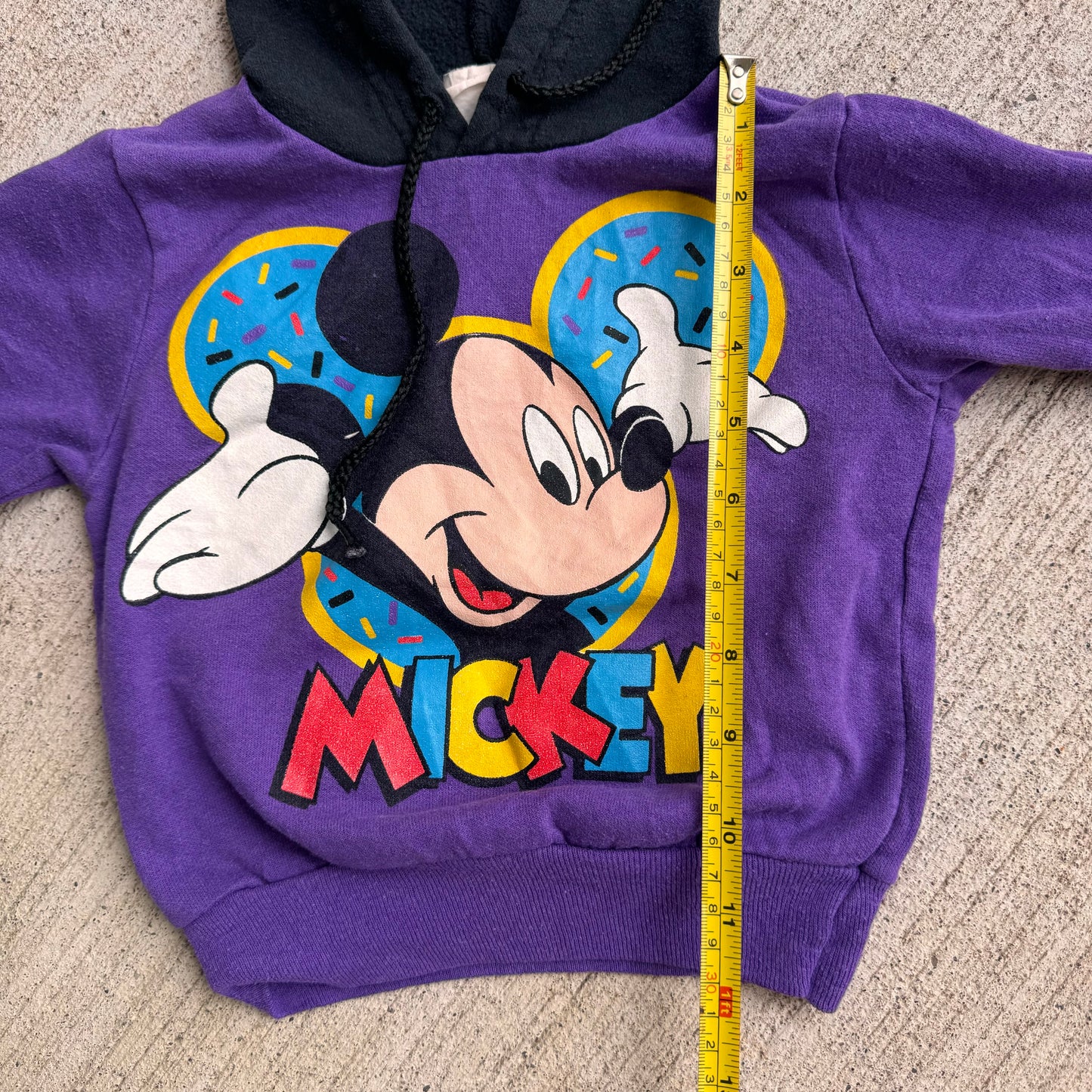 Baby Vintage Disney Mickey Mouse Purple Sweatshirt With Hood 12m 1Y 2Y