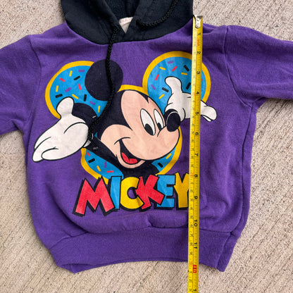 Baby Vintage Disney Mickey Mouse Purple Sweatshirt With Hood 12m 1Y 2Y