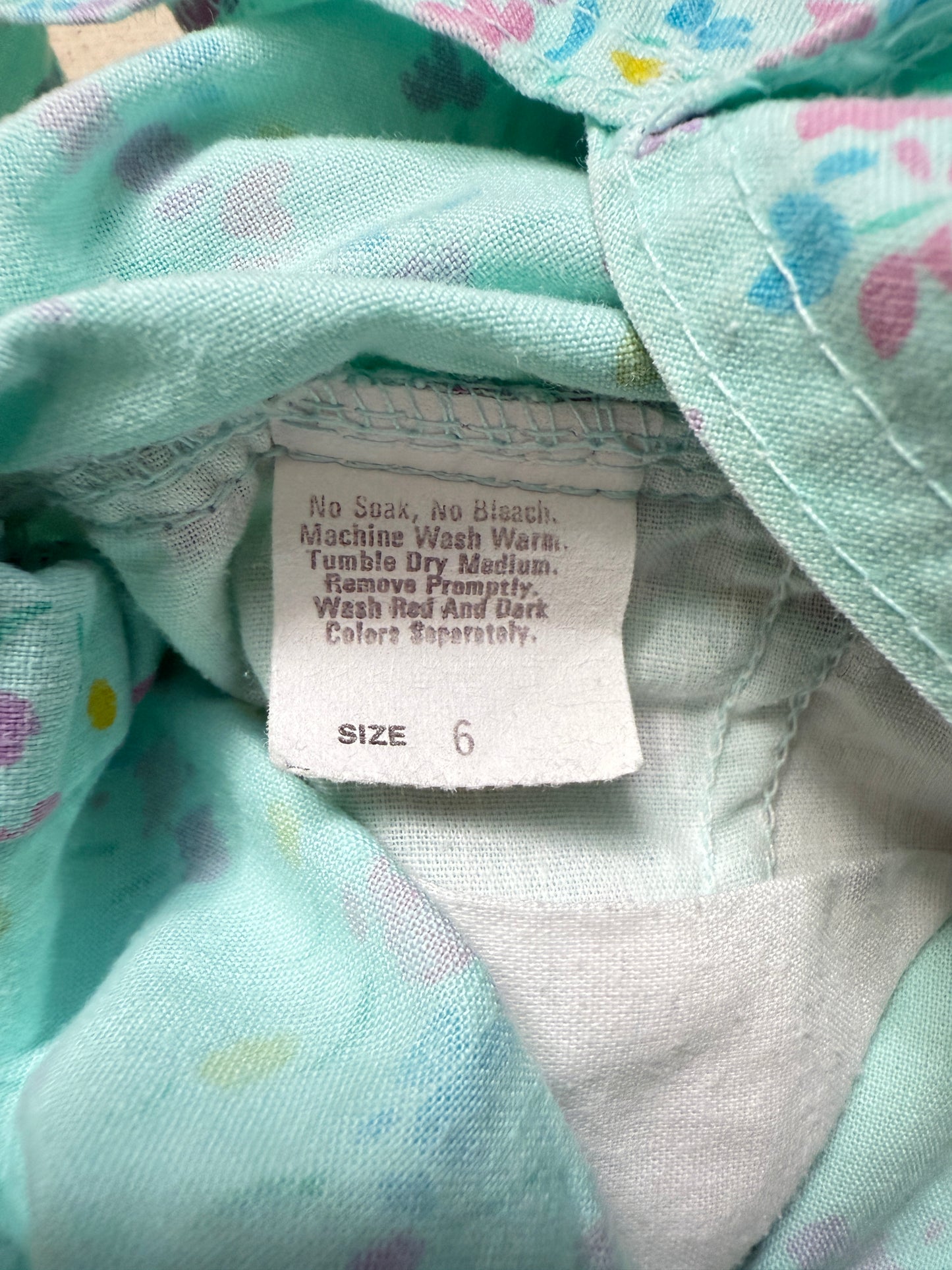 90s Kids Vintage Oshkosh Bgosh Flower AOP Mint Green Cross Front Lightweight Overall / 4T 5T 6y / Made in USA