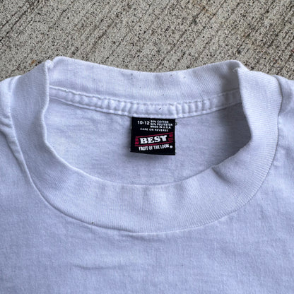 90s Kids Vintage What’s a Warthog? White 50/50 Single Stitch T-Shirt 10-12Y Baby Tee Made In USA