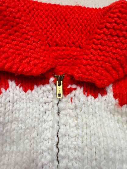 70s 80s Kids Toddler Vintage Carousel Embroidered Shawl Collar Talon Zipper Cowichan Sweater / 3T 4T 5T