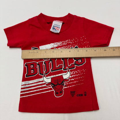 90s Kids Baby Infant Vintage NBA Chicago Bulls Red Single Stitch Short Sleeve 50/50 T-Shirt 18 m Made in USA