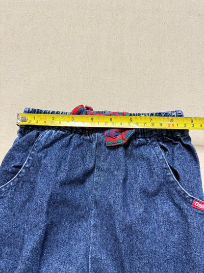 90s Kids Toddler Vintage Oshkosh Bgosh Apple Pattern Denim Pants / 4T 5T / Made in USA