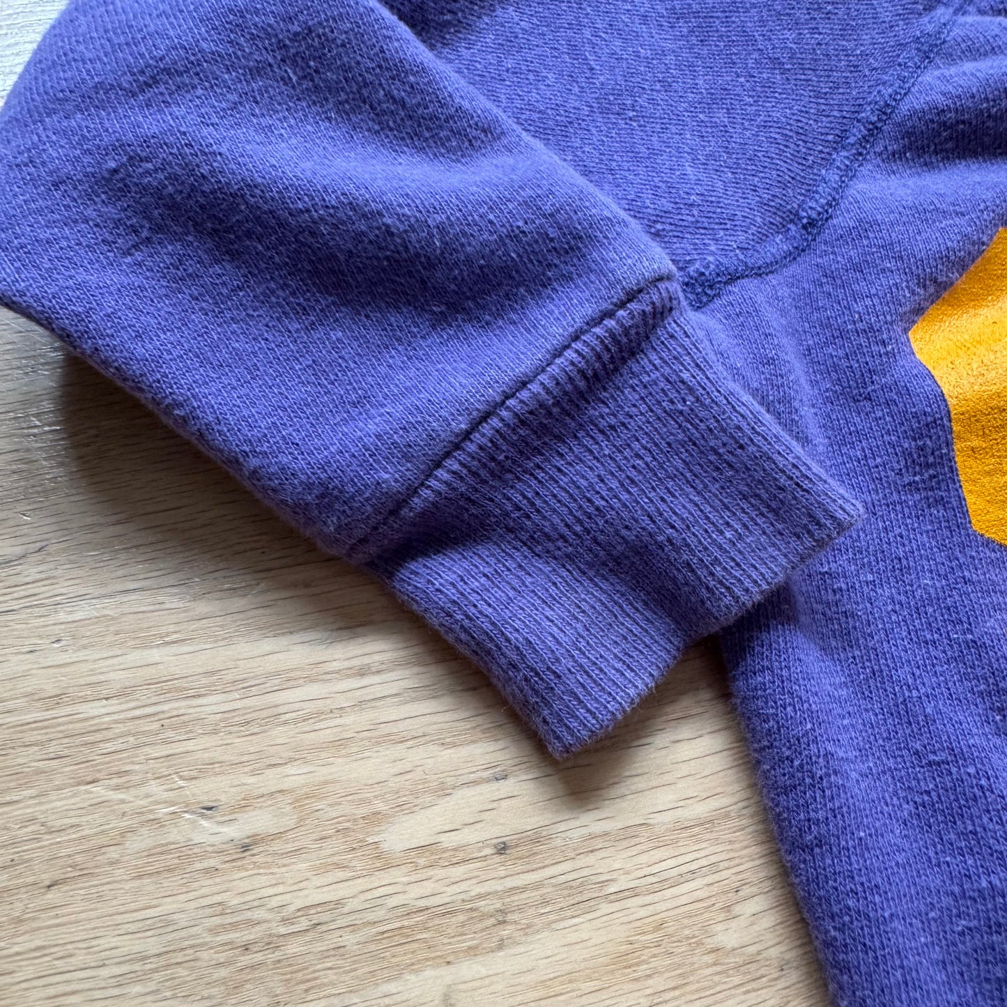 70s 80s Kids Toddler Vintage Purple Long Sleeve Crew Pullover Yellow 81 Print Front and Back and Sleeves 2T 3T 4T