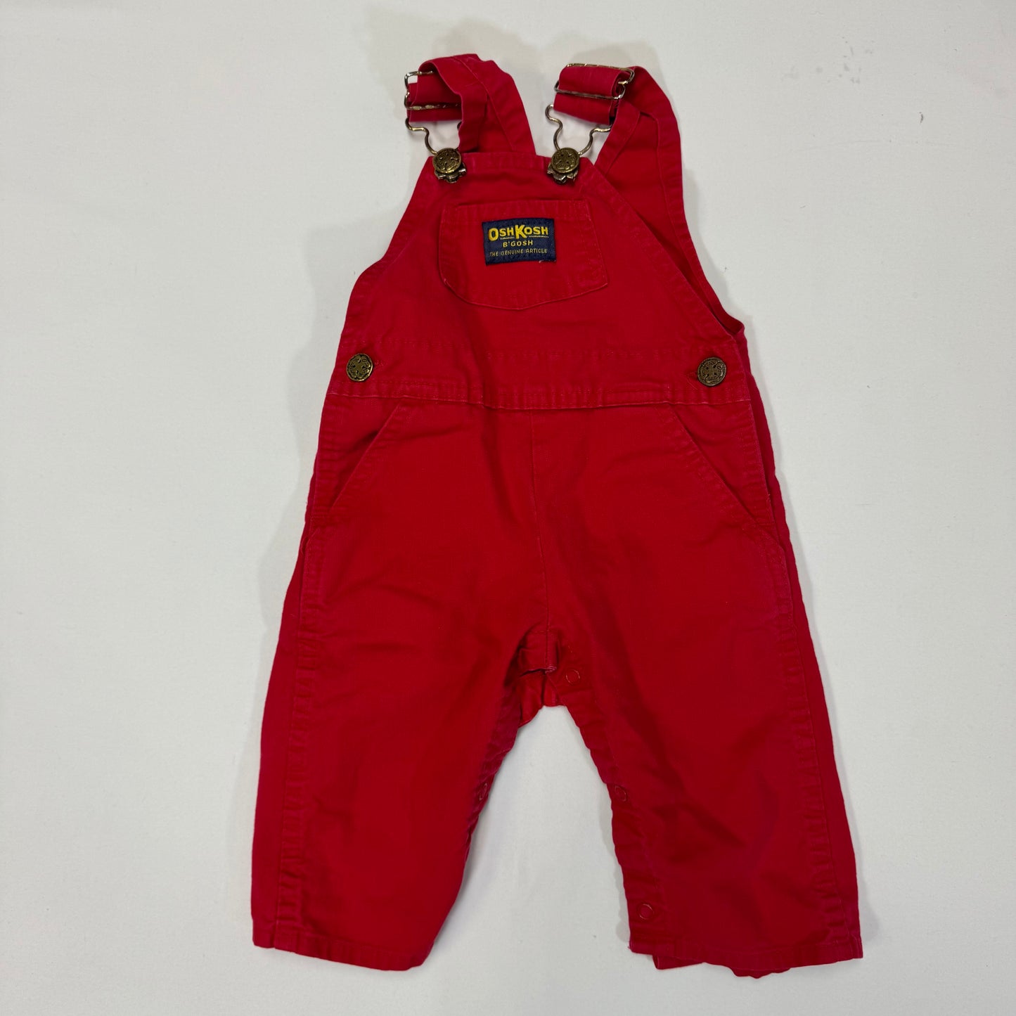 90s Kids Baby Solid Red Oshkosh B’Gosh Overall 100% Cotton /6m/9m/ Made in USA