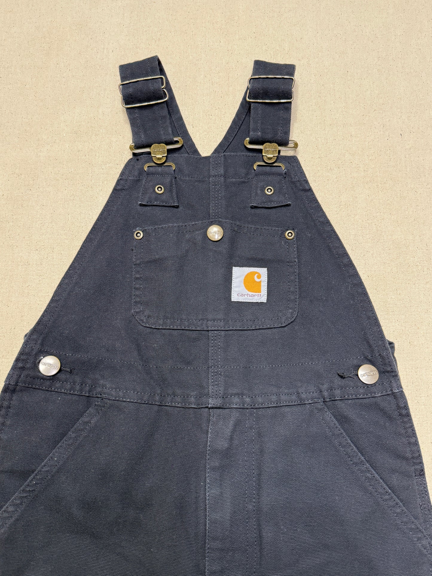 Modern Kids Carhartt Black Bib Double Knee Quilted Liner Overall / 5y 6y