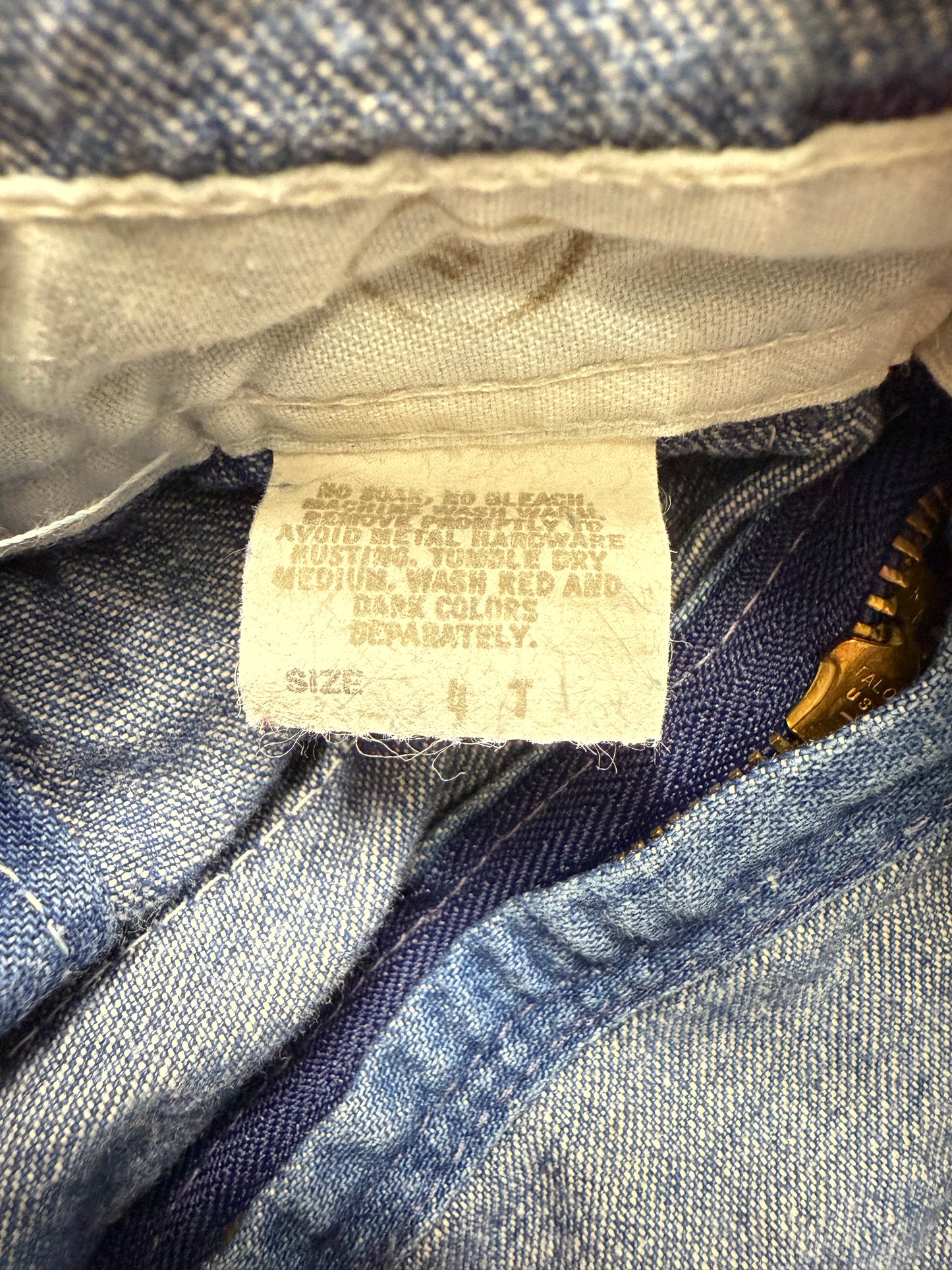 ASIS / 80s Kids Toddler Vintage Oshkosh Bgosh Stripe Pattern Denim Overall / 3T 4T / Made in USA