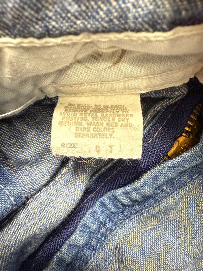 ASIS / 80s Kids Toddler Vintage Oshkosh Bgosh Stripe Pattern Denim Overall / 3T 4T / Made in USA