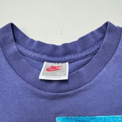90s Kids Vintage Nike Michael Jordan Purple Short Sleeve Single Stitch T-Shirt  S 8Y Made in USA