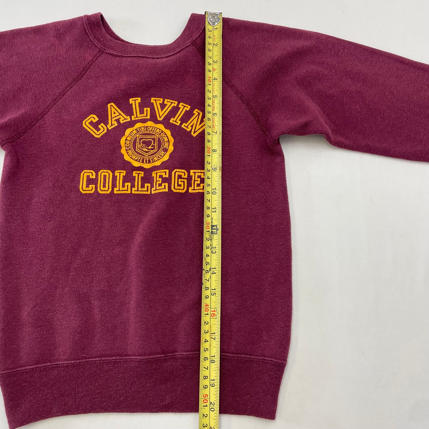 80s Kids Youth Vintage Champion Calvin College Michigan Burgundy Sweatshirt / 8y-10y / Acrylic Cotton / Made in USA