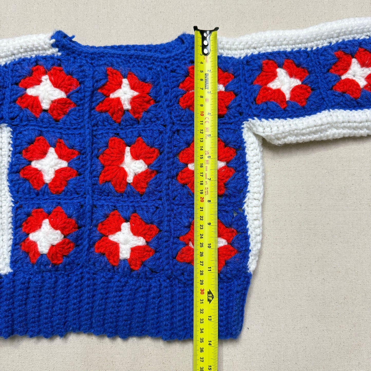 Kids Toddler Vintage Handmade Granny Square Knit Sweater / 2T 3T 4T