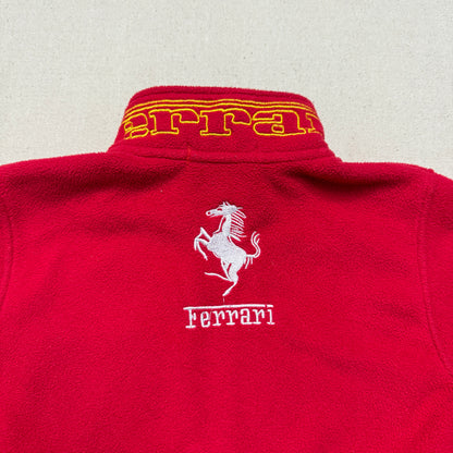 90s 2000' Kids Toddler Vintage Ferrari Shell Red Full Zip Up Racing Fleece Jacket / 3T 4T 5T