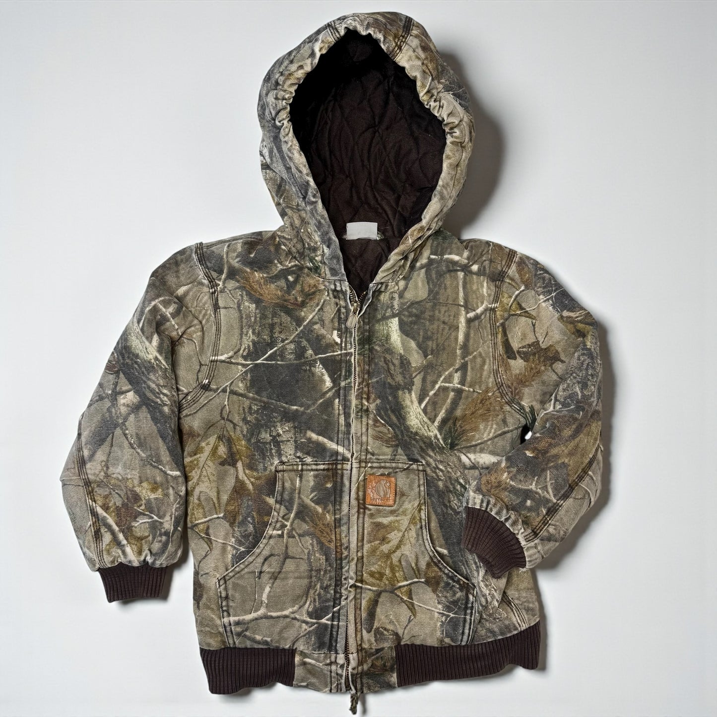 2000s Kids Youth Vintage Carhartt Camo Real Tree Hooded Active Lined Heavy Jacket / S/ 7y 8y