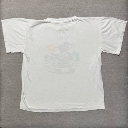 70s Kids Vintage Tirol Hallo Austria Kid Yodeller Print White Single Stitch Short Sleeve T-Shirt 7Y 8Y 9Y Baby Tee XS Adult