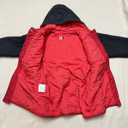 80s 90s Kids Vintage Oshkosh Bgosh Flower Rose Buttons A Line Lined Wool Jacket / 6y 7y