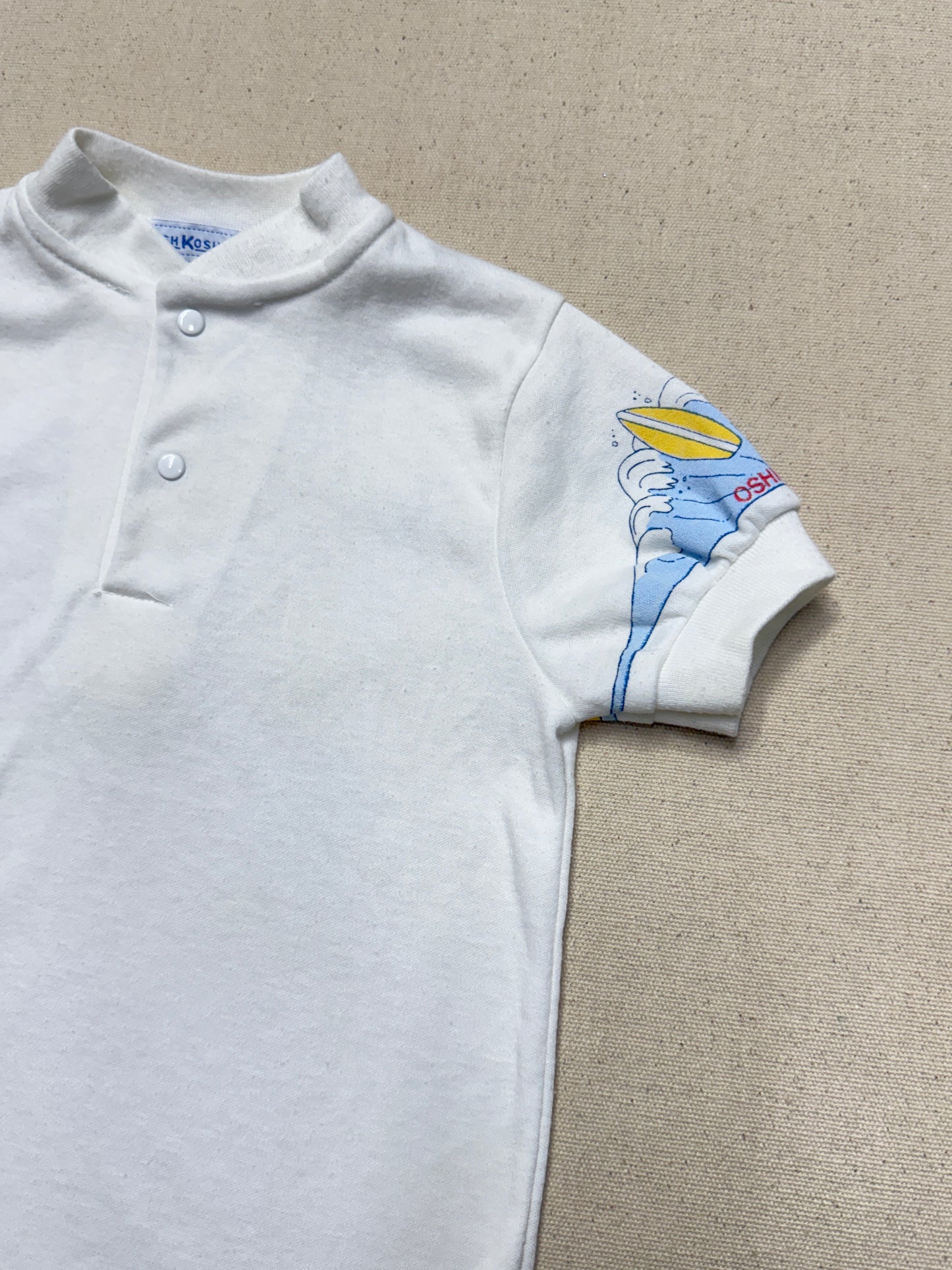 90s Kids Toddler Vintage Oshkosh Bgosh Surf Dog White Tshirt Top / 2T 3T / Made in USA