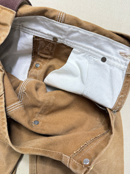 90s/2000 Kids Toddler Vintage Carhartt Canvas Double Knee Bib Light Brown Overall / 4T 5T 6y