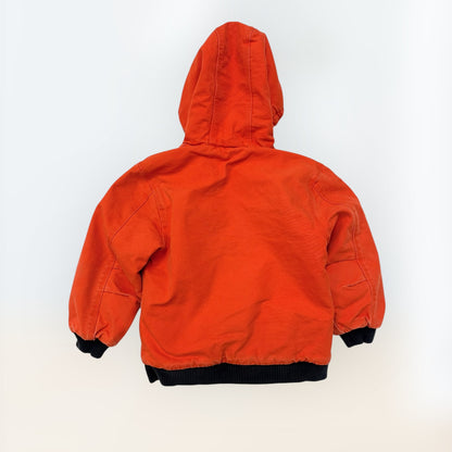 Kids Vintage Rare Color Carhartt Active Orange Safety Zip Lined Heavy Jacket S 7Y 8Y
