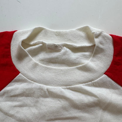 80s Kids Vintage MLB Cincinnati Reds Short Sleeve Off White Red T-Shirt 10Y 11Y 12Y