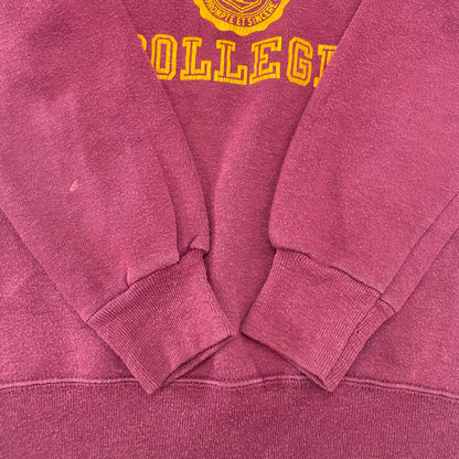 80s Kids Youth Vintage Champion Calvin College Michigan Burgundy Sweatshirt / 8y-10y / Acrylic Cotton / Made in USA