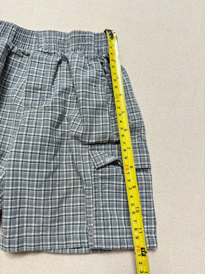 90s 2000' Kids Toddler Vintage Oshkosh Bgosh Gray Green Check Cotton Shorts / 3T 4T 5T