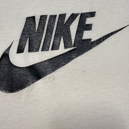 80s Kids Toddler Vintage Nike Blue Tag Gray Big Logo Print Single Stitch White Tshirt / 4T 5T 6y / Made in USA